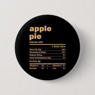 Badge Rond 5 Cm Informations nutritionnelles sur la tarte aux pomm