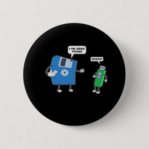 Badge Rond 5 Cm Ingénierie informatique Disquette père et son Cade