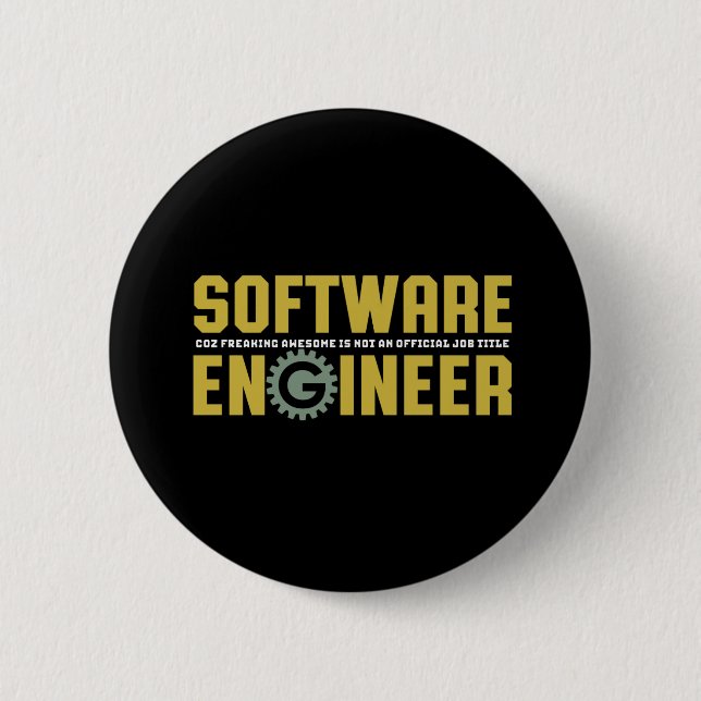 Badge Rond 5 Cm Ingénieur amusant Ingénieur logiciel et programmeu (Devant)