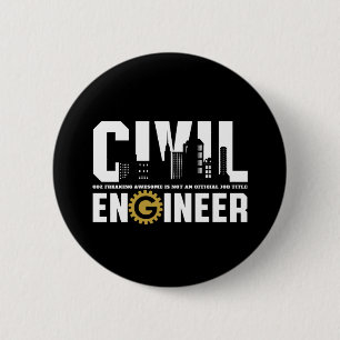 Badge Rond 5 Cm Ingénieur civil amusant étudiant en génie civil