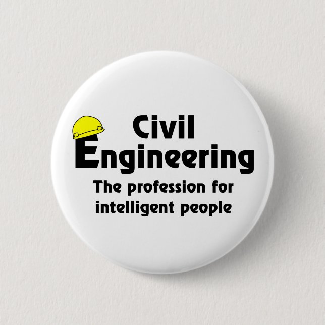 Badge Rond 5 Cm ingénieur civil intelligent (Devant)