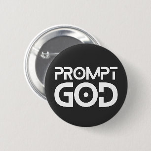 Badge Rond 5 Cm Ingénieur de Promptes Dieu des Promptes IA Tech Ma