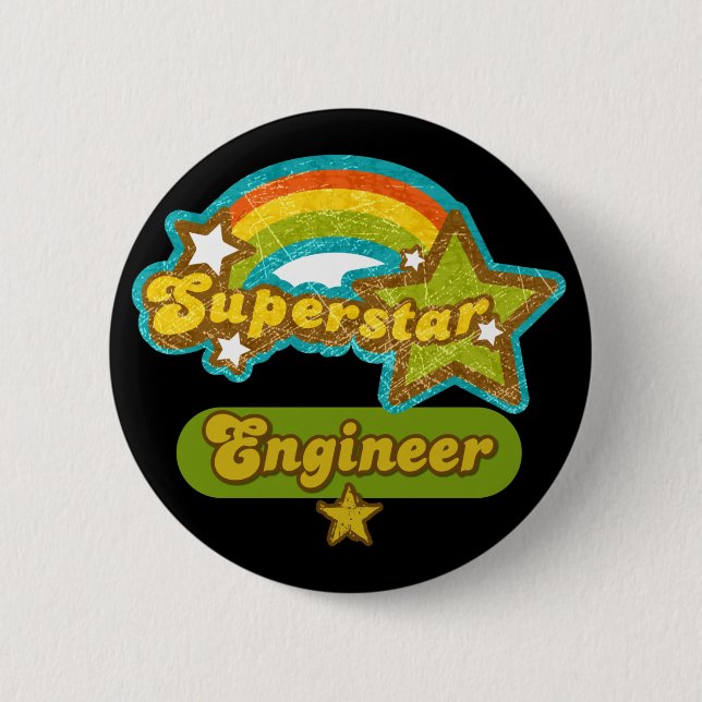 Badge Rond 5 Cm Ingénieur de superstar (Devant)