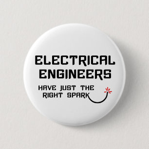 Badge Rond 5 Cm Ingénieur électrique Spark droit