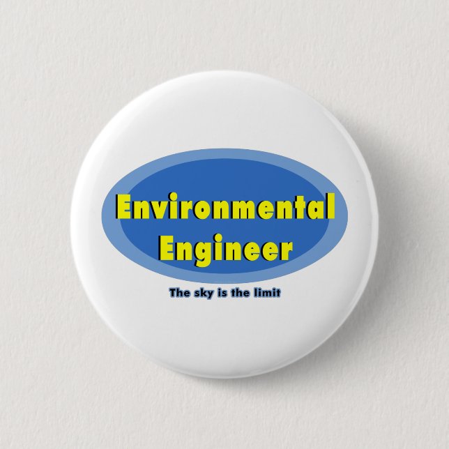 Badge Rond 5 Cm Ingénieur Environnemental Ovale Bleu (Devant)