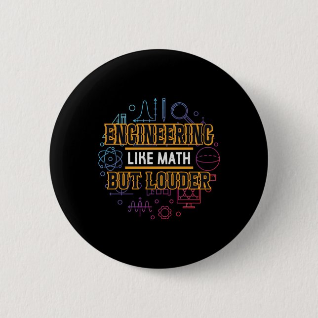 Badge Rond 5 Cm Ingénieur Ingénieur Comme Math (Devant)