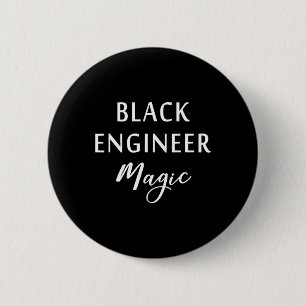 Badge Rond 5 Cm Ingénieur Noir Magie Mois de l'Histoire des Noirs