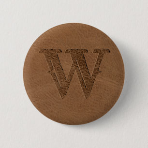 Badge Rond 5 Cm Initiale décorée d'un monogramme de texture en