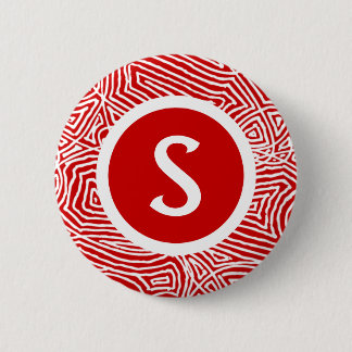 Badge Rond 5 Cm Initiale en rouge