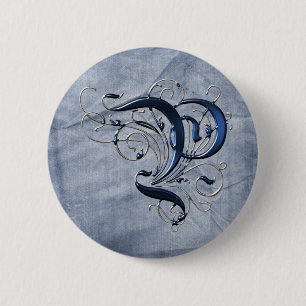 Badge Rond 5 Cm Initiale vintage P