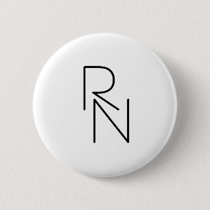 Badge Rond 5 Cm Initiales superposées de style moderne