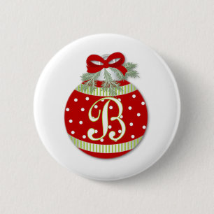 BADGE ROND 5 CM INITIATIVE B DE L'ORNEMENT DE NOËL