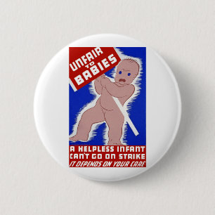 Badge Rond 5 Cm Injuste envers les bébés