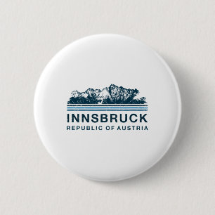 Badge Rond 5 Cm Innsbruck Autriche Montagnes Autriche Vintag ski a