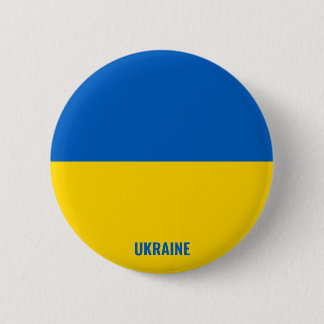 Badge Rond 5 Cm Inscription du drapeau ukrainien bleu jaune