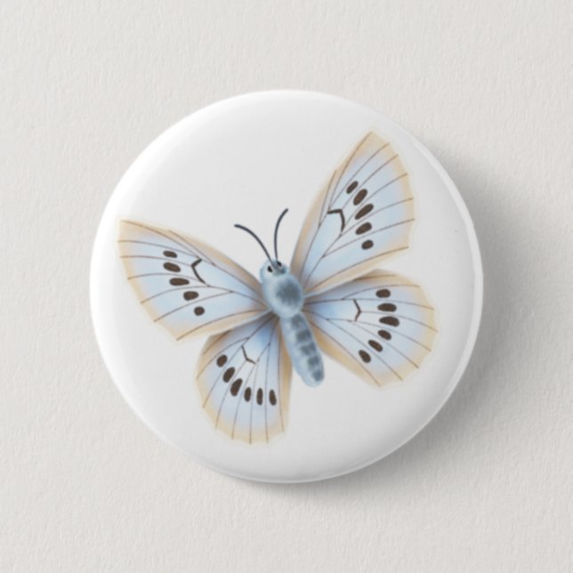 Badge Rond 5 Cm Insect Blue Butterfly Nature Garden (Devant)