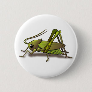 Badge Rond 5 Cm Insecte vert de cricket