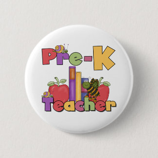 Badge Rond 5 Cm Insectes et professeur de Pre-K de pommes