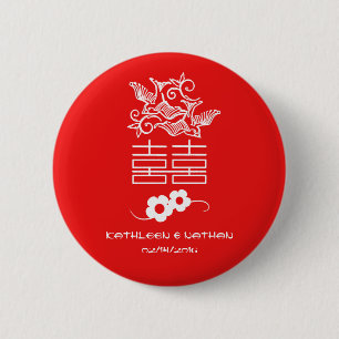 Badge Rond 5 Cm Inséparables - Bonheur double - Faveurs du mariag