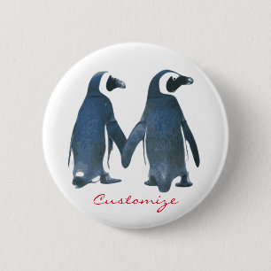 Badge Rond 5 Cm Inséparables Penguin Couple Thunder_Cove