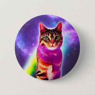 Badge Rond 5 Cm Insigne Arrondi Space Cat 6 Cm