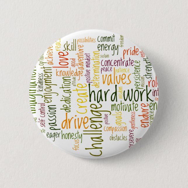 Badge Rond 5 Cm Insigne/bouton de motivation des mots #2 (Devant)
