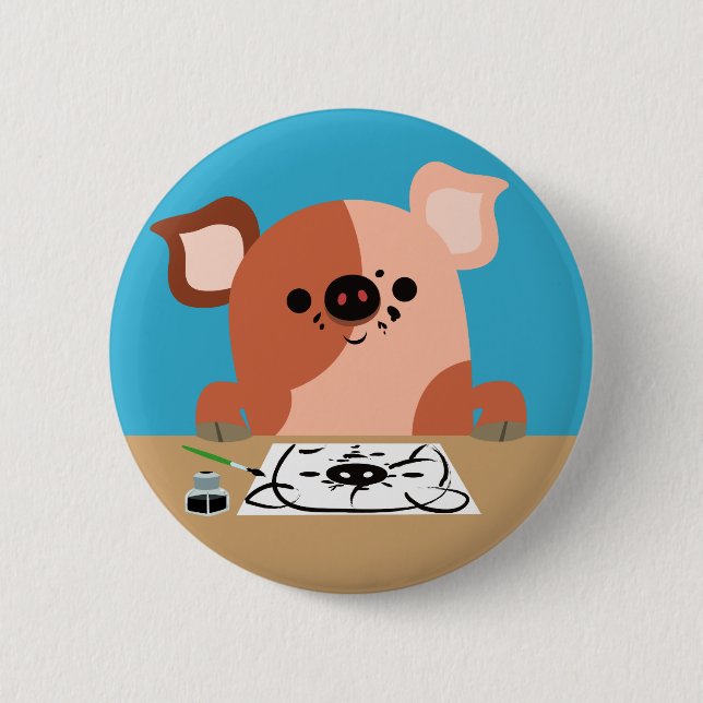 Badge Rond 5 Cm Insigne Bouton de tiroir de dessin mignon (Devant)