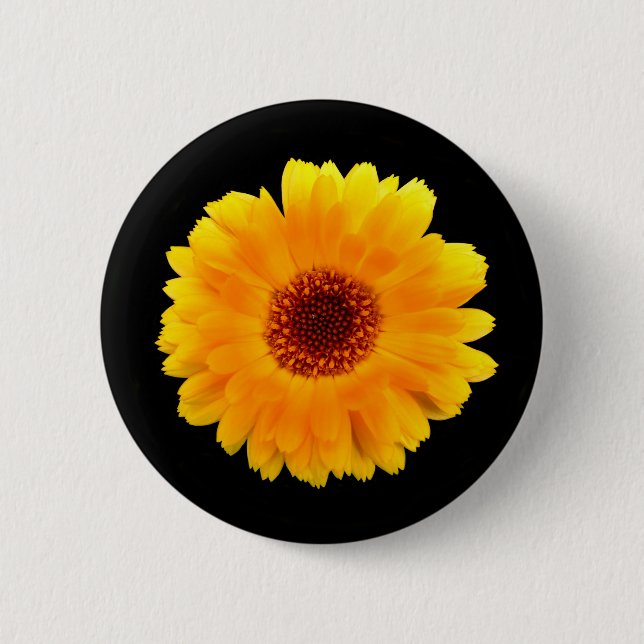 Badge Rond 5 Cm Insigne Calendula Officinalis (Devant)
