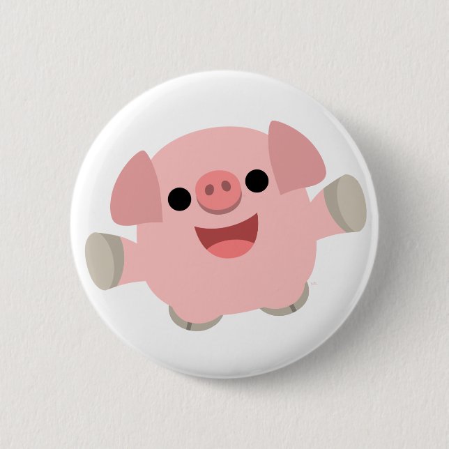 Badge Rond 5 Cm Insigne câlin de bouton de porc de bande dessinée (Devant)
