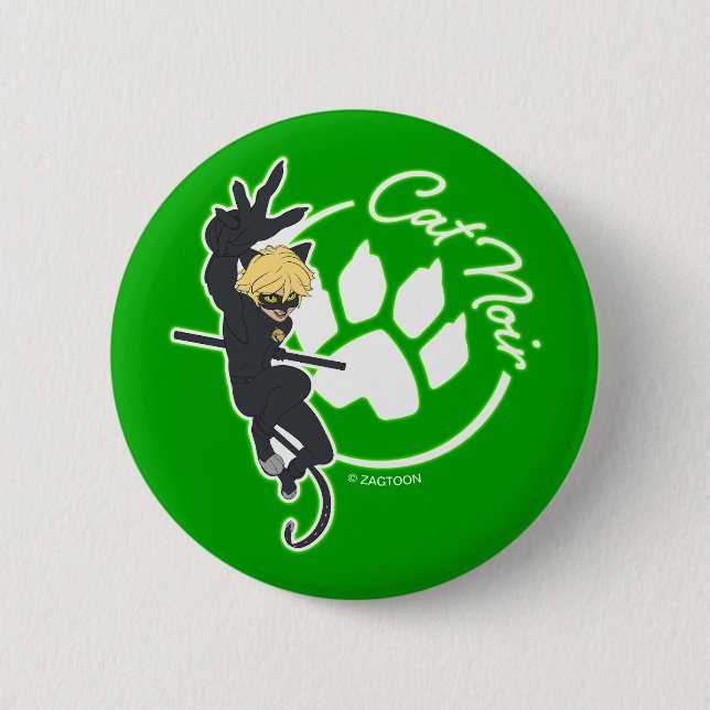 Badge Rond 5 Cm Insigne Cat Noir (Devant)