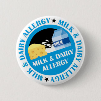 Badge Rond 5 Cm Insigne d'allergie au lait et aux produits laitier
