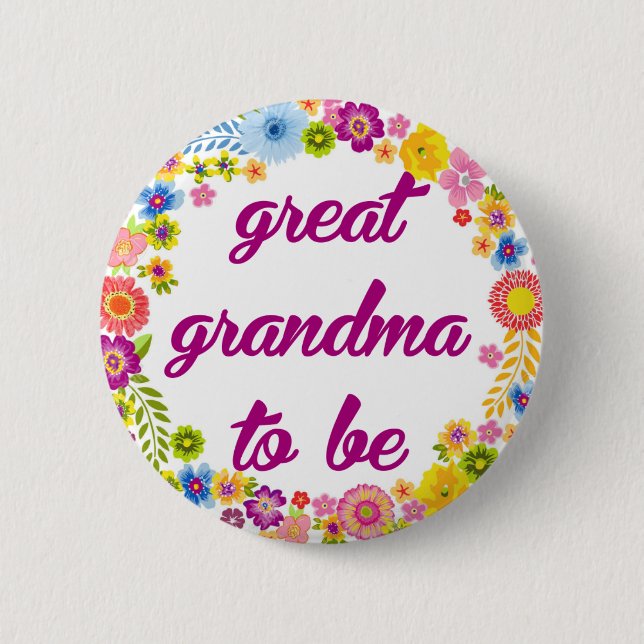 Badge Rond 5 Cm Insigne de baby shower - grande grand-maman à être (Devant)