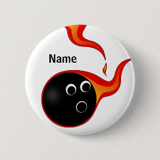 Badge Rond 5 Cm insigne de balle de bowling flamboyant