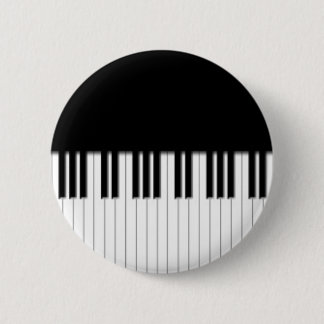 Badge Rond 5 Cm Insigne de bouton - blanc de noir de clavier de