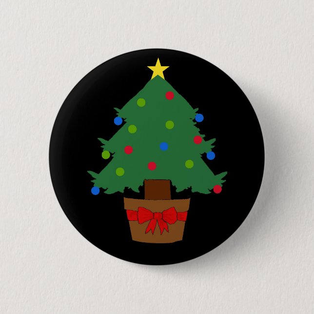 Badge Rond 5 Cm Insigne de bouton d'arbre de Noël (Devant)