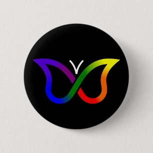 Badge Rond 5 Cm Insigne de bouton de Neurodiversity de papillon de