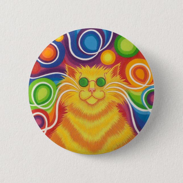 Badge Rond 5 Cm insigne de bouton de Psy-chat-delic (Devant)