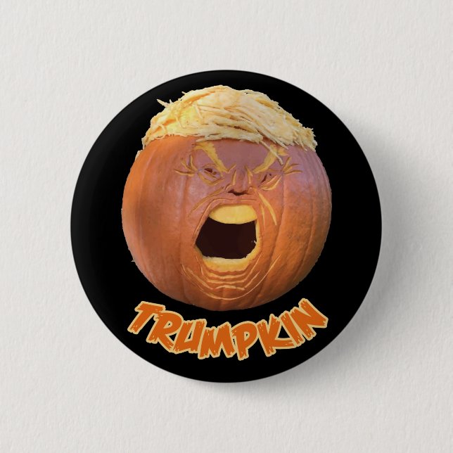 Badge Rond 5 Cm Insigne de bouton de Trumpkin Halloween (Devant)