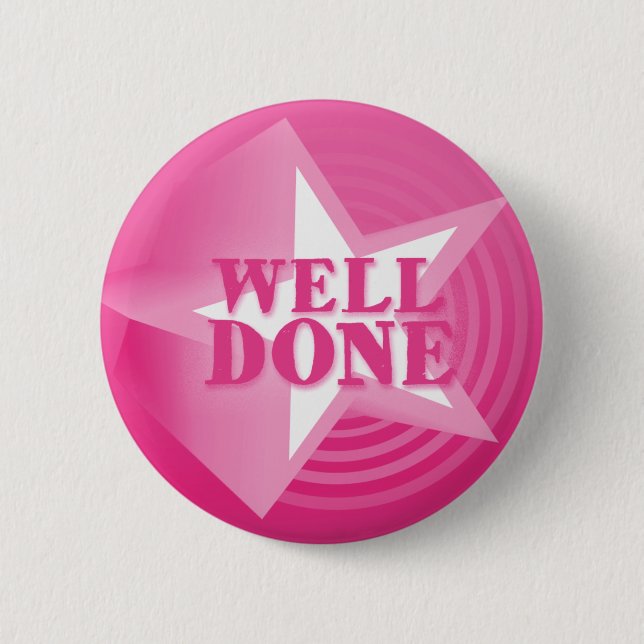Badge Rond 5 Cm Insigne de bouton fait par bien dans le rose (Devant)