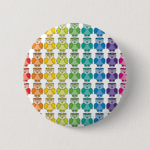 Badge Rond 5 Cm Insigne de bouton - motif mignon de hibou