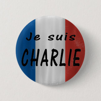 Badge Rond 5 Cm Insigne de Charlie de suis de Je