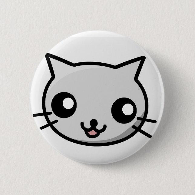 Badge Rond 5 Cm Insigne de chat de Kawaii (Devant)