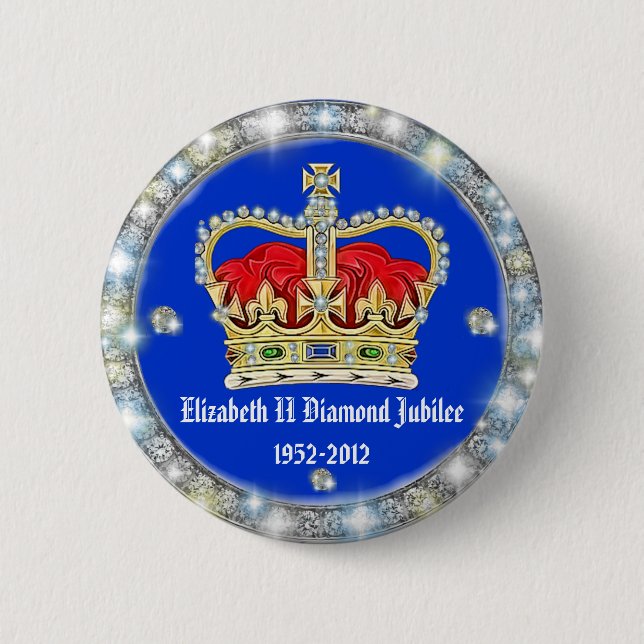 Badge Rond 5 Cm Insigne de couronne de jubilé de diamant (Devant)