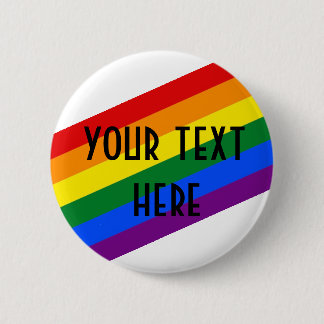 Badge Rond 5 Cm Insigne de fierté arc-en-ciel - Texte personnalisé