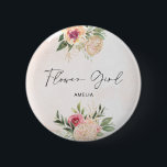 Badge Rond 5 Cm Insigne de fille de fleur de tourbière et d'huile<br><div class="desc">Conçu pour coordonner avec notre collection Peony and Gold, ce badge de fille à fleurs personnalisable assorti présente de luxueuses fleurs de pivoine rose et or avec feuillage vert sur un arrière - plan aquarelle. Pour une personnalisation plus avancée de cette conception, par exemple la modification de la disposition, de...</div>