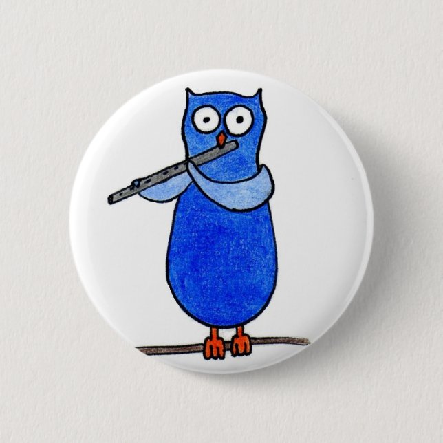 Badge Rond 5 Cm Insigne de hibou (Devant)