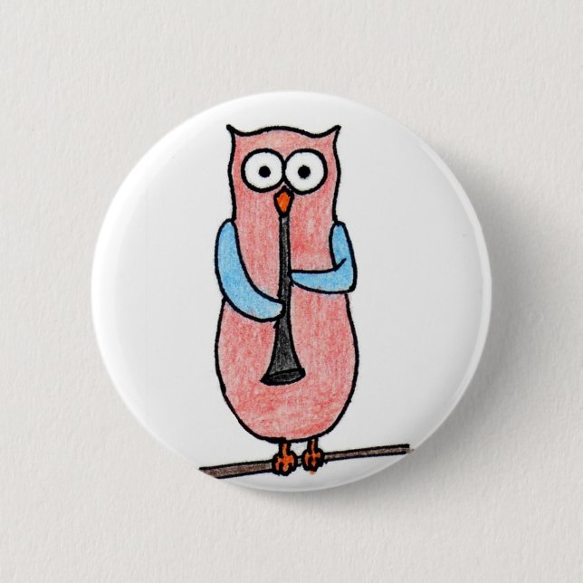 Badge Rond 5 Cm Insigne de hibou (Devant)