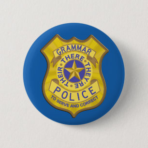 Badge Rond 5 Cm Insigne de la police de grammaire