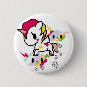 Badge Rond 5 Cm Insigne de licorne de Kawaii