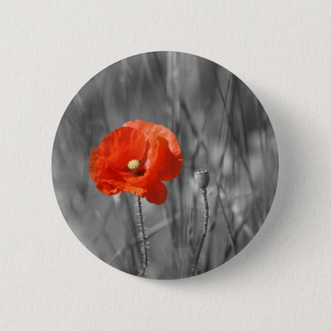 Badge Rond 5 Cm Insigne de pavot (Devant)
